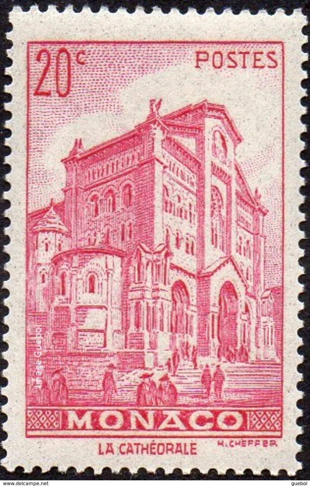 Monaco N°  169,** Cathédrale - 20c Rose-lilas - Unused Stamps