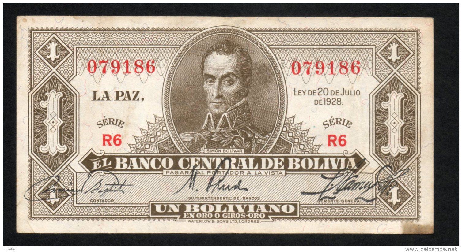 Banconota Bolivia 1 Boliviano 1928 - Bolivië