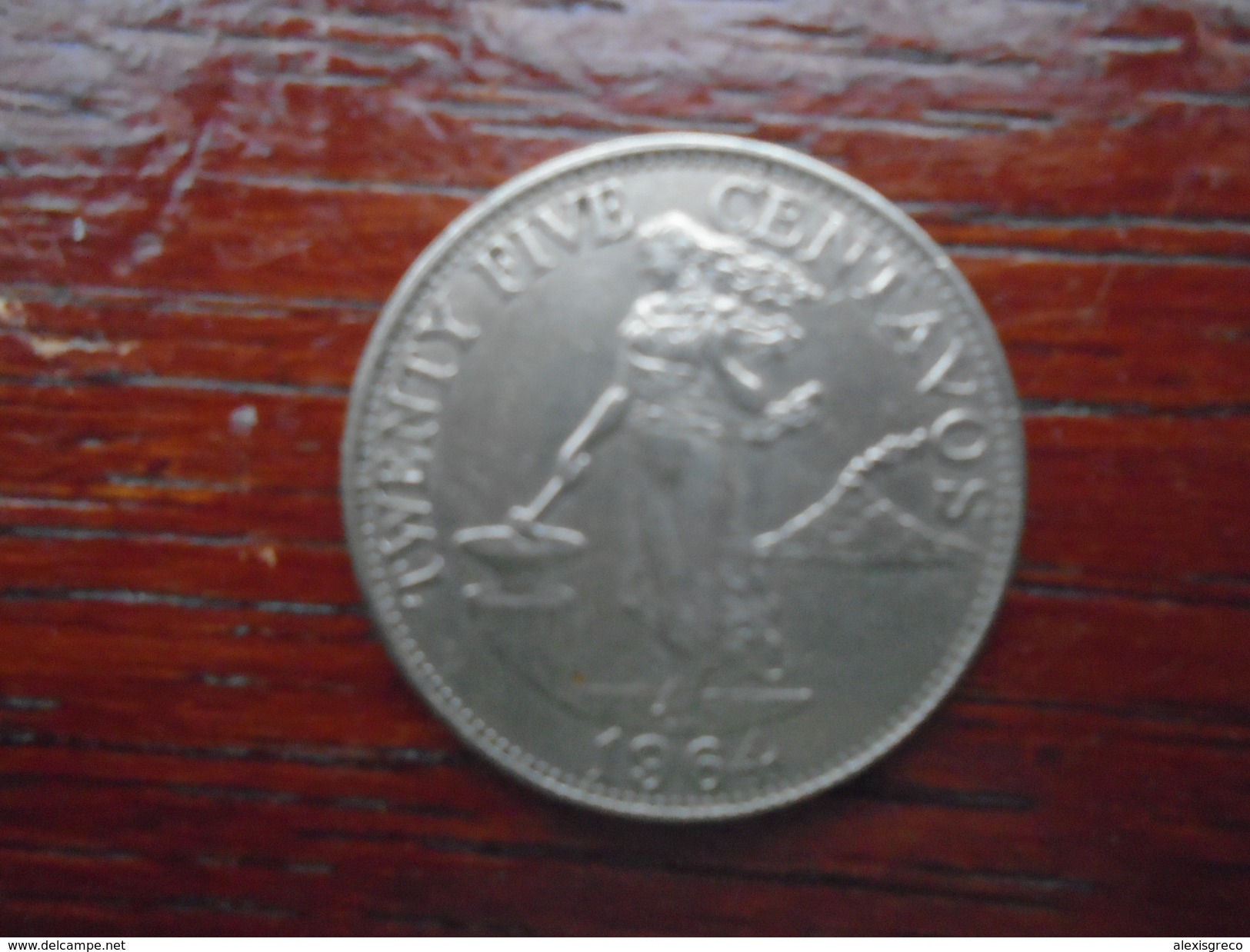 PHILIPPINES 1964  TWENTY  FIVE CENTAVOS USED COIN In VERY GOOD CONDITION. - Philippines