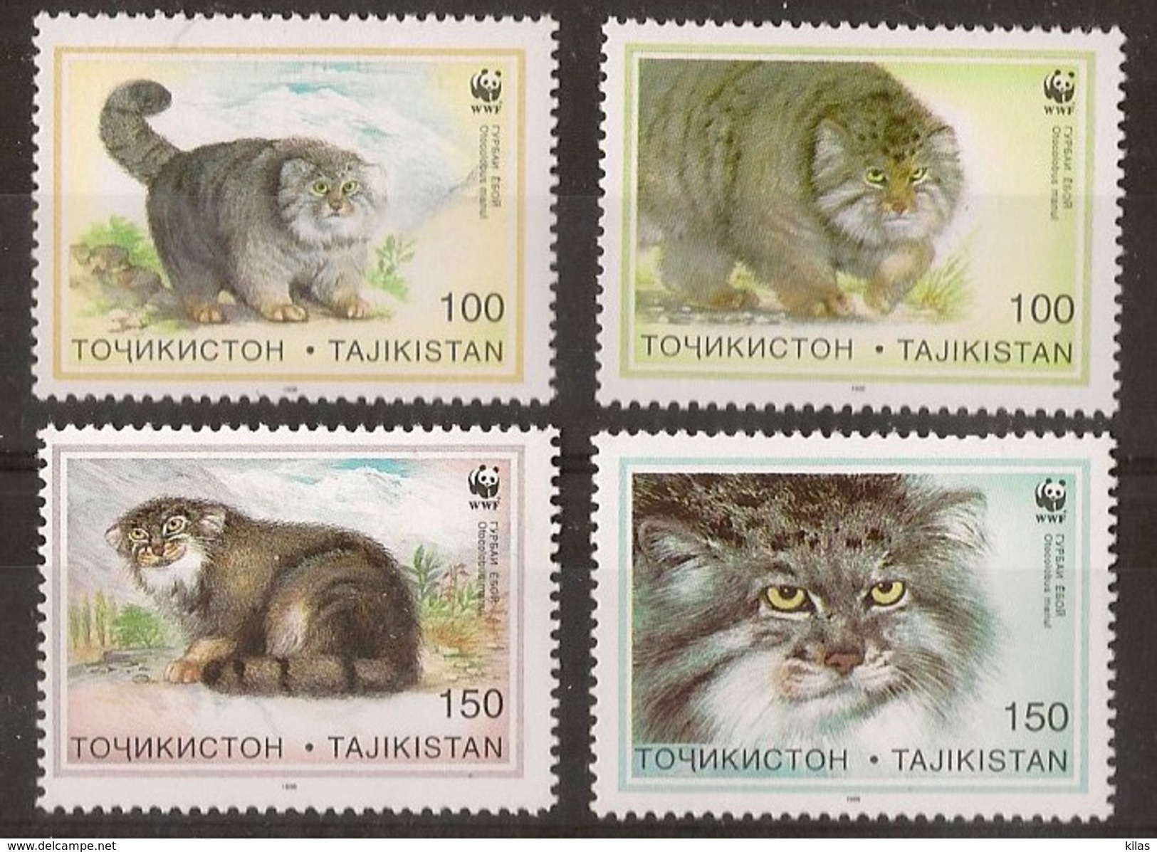 TAJIKISTAN WWF, 1996 Cats - Unused Stamps
