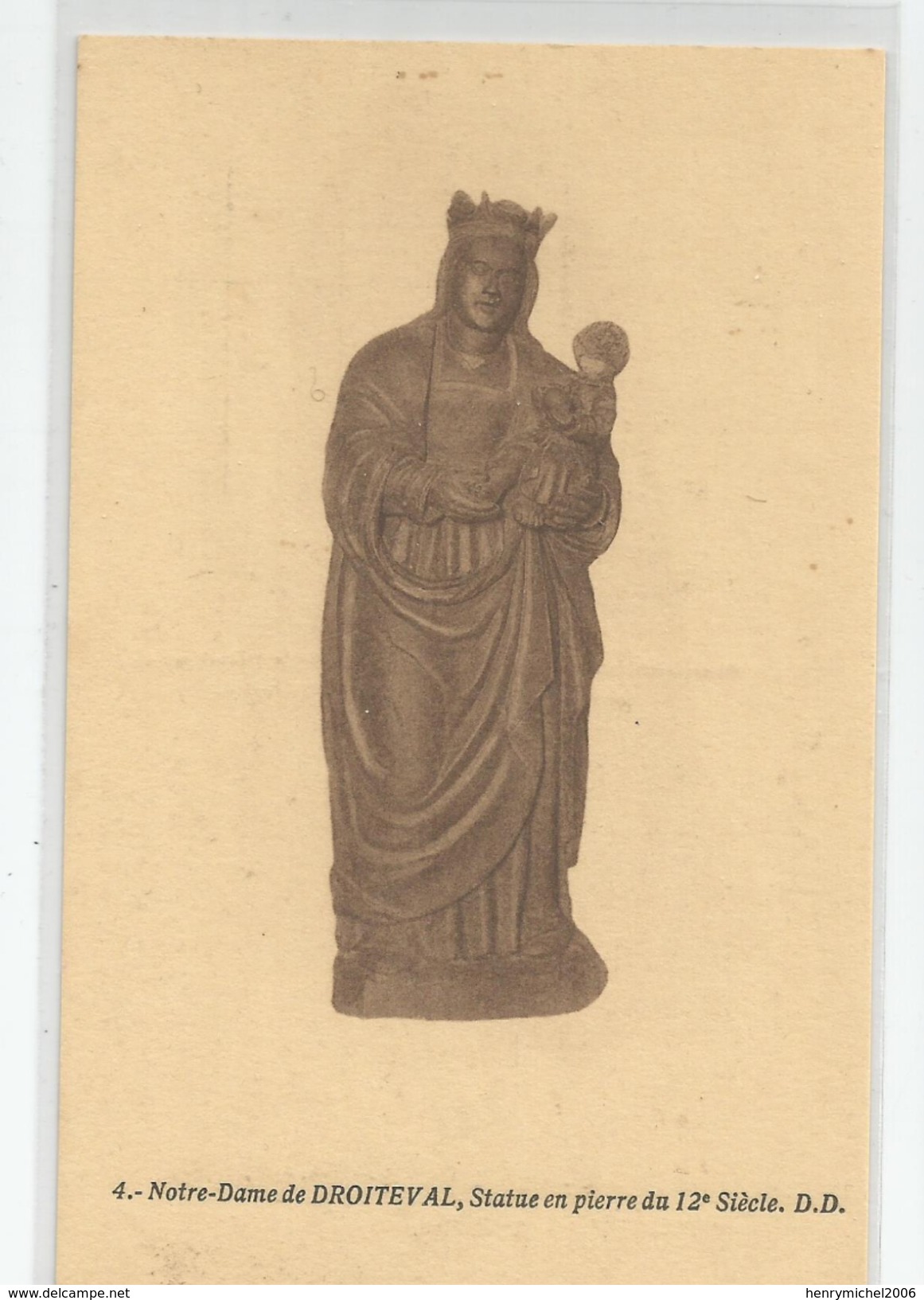 88 - Vosges Notre Dame De Droiteval Statue En Pierre Du 12e Siècle Ed Daniel Delboy Mirecourt - Other & Unclassified