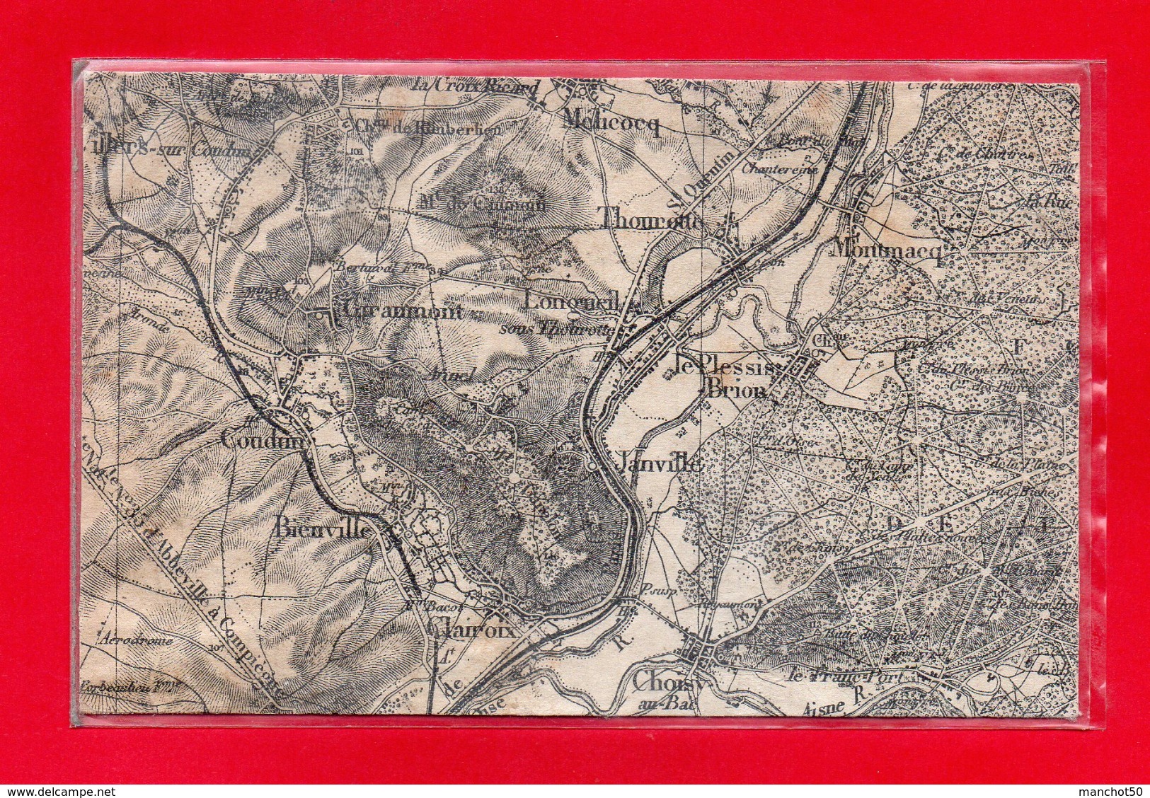 60-PLAN SUR TOILE REGION - THOUROTTE- JANVILLE - CLAIROIX - BIENVILLE - CHOISY AU BAC - CONDUN - MONTMACQ - MELICOCQ - Autres & Non Classés