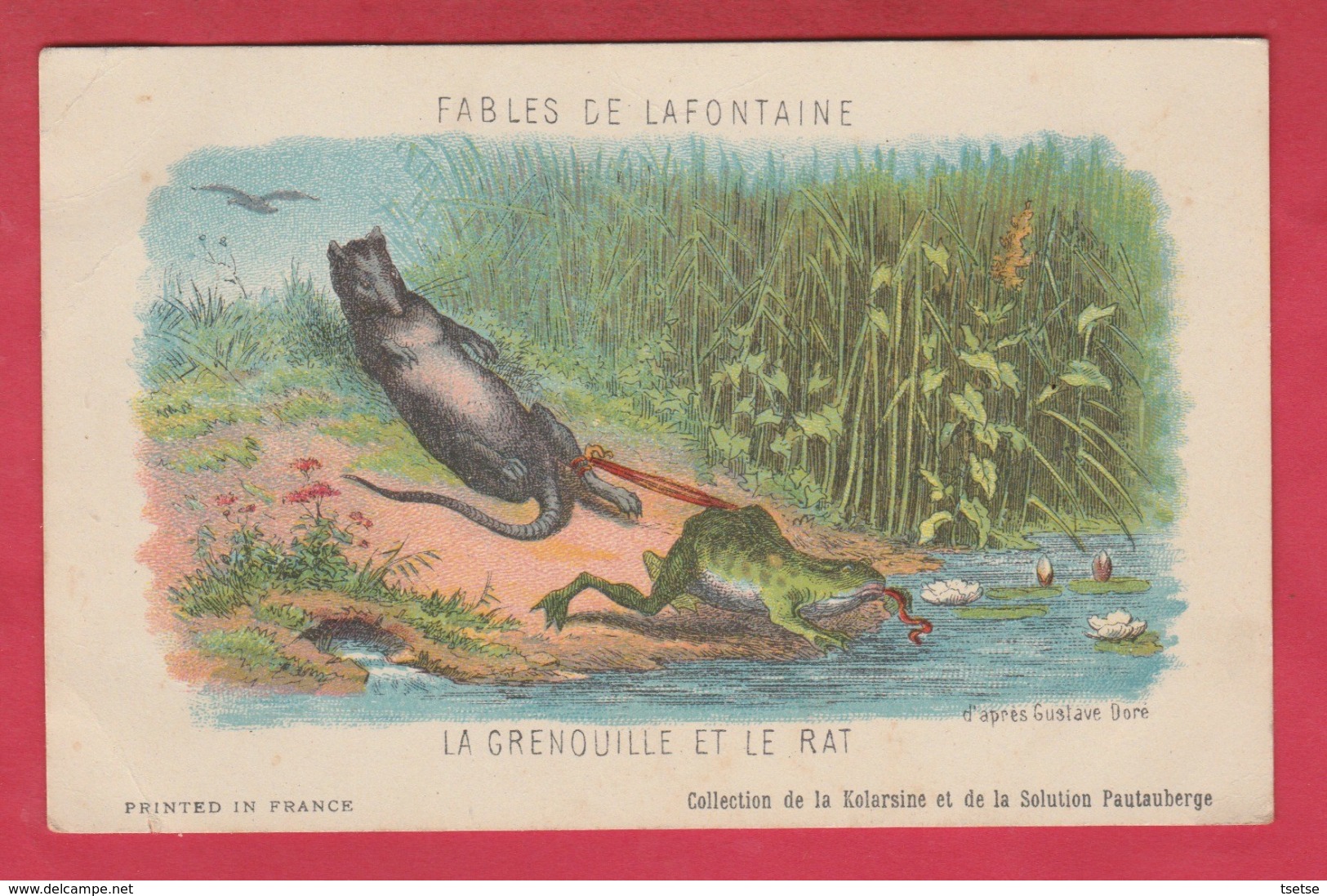 Fable De Jean De La Fontaine ...La Grenouille Et Le Rat - Illustré Par Gustave Dorè - Texte Au Verso - Fairy Tales, Popular Stories & Legends