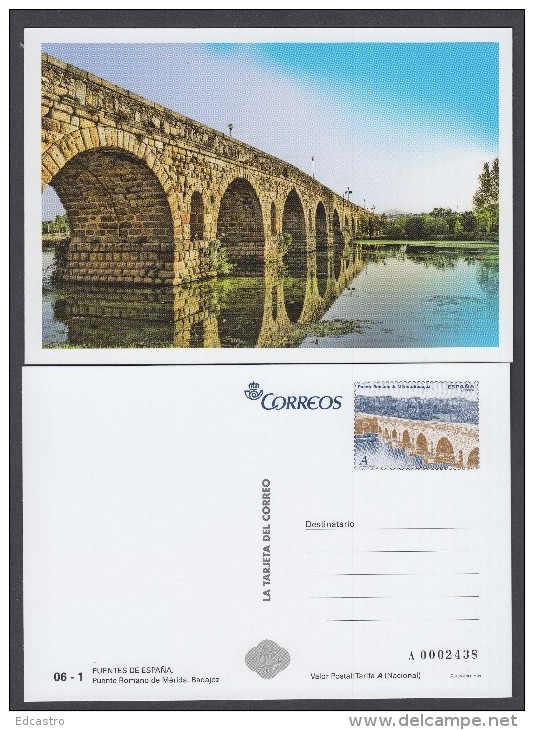 SPAIN ESPAGNE 2014  POSTAL STATIONERY. ROMAN BRIDGE OF EMERITA AUGUSTA MERIDA - Puentes