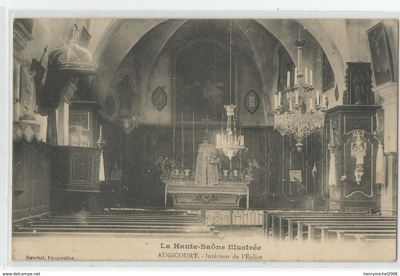 70 - Haute Saone - Augicourt Intérieur De L'église 1915 - Other & Unclassified