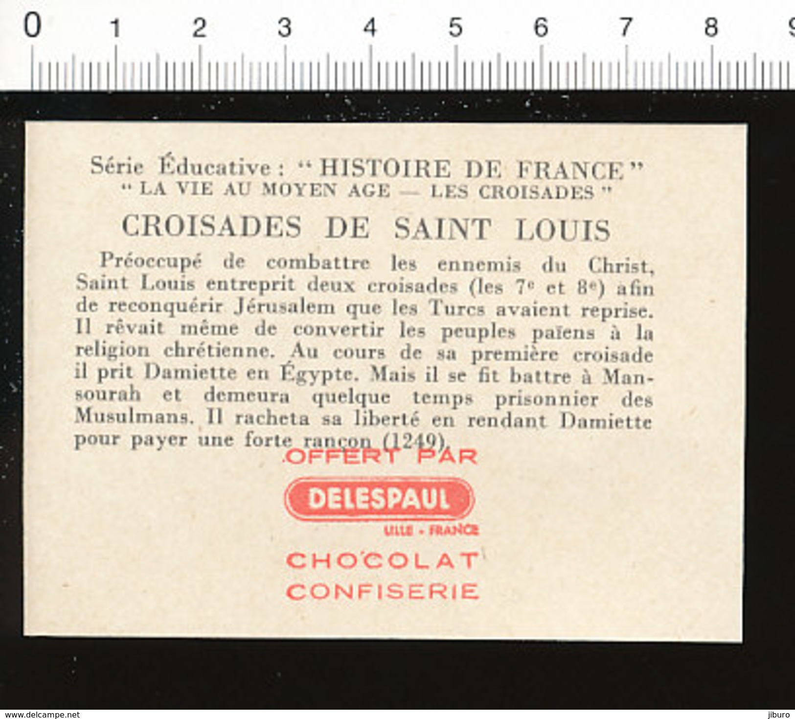 Image Croisade Du Roi Saint-Louis / Histoire De France  / IM 14/40 - Autres & Non Classés