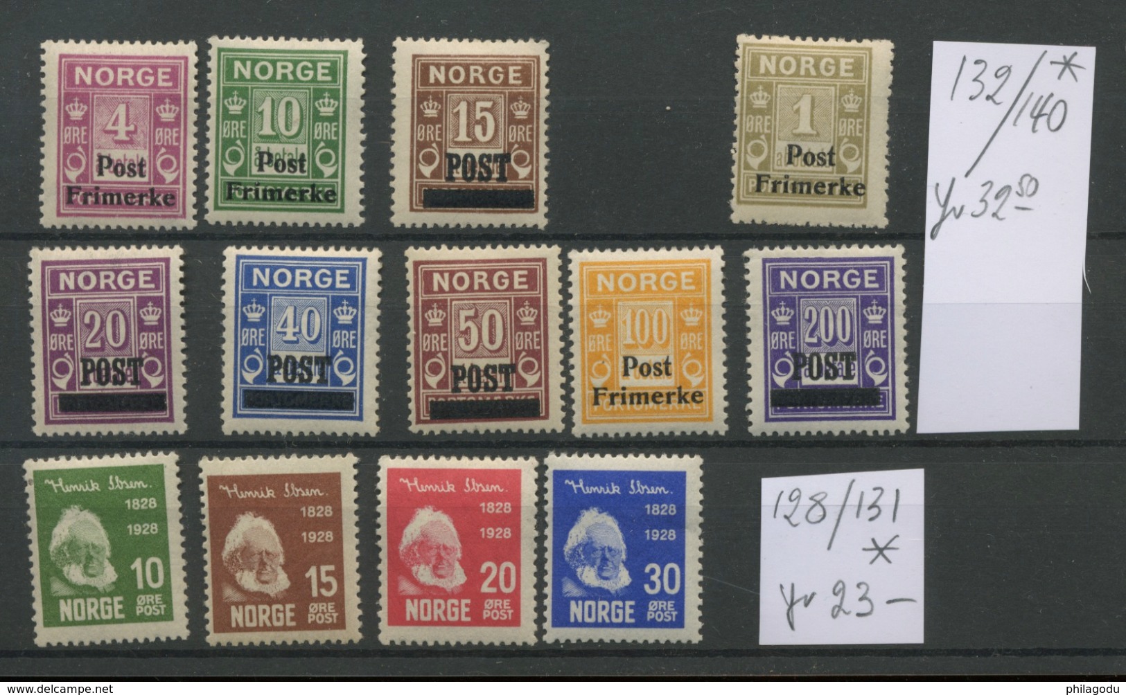 Norge 128-131 132-140 Avec Charnière  Mit Falz  Cote  55 &euro; - Unused Stamps