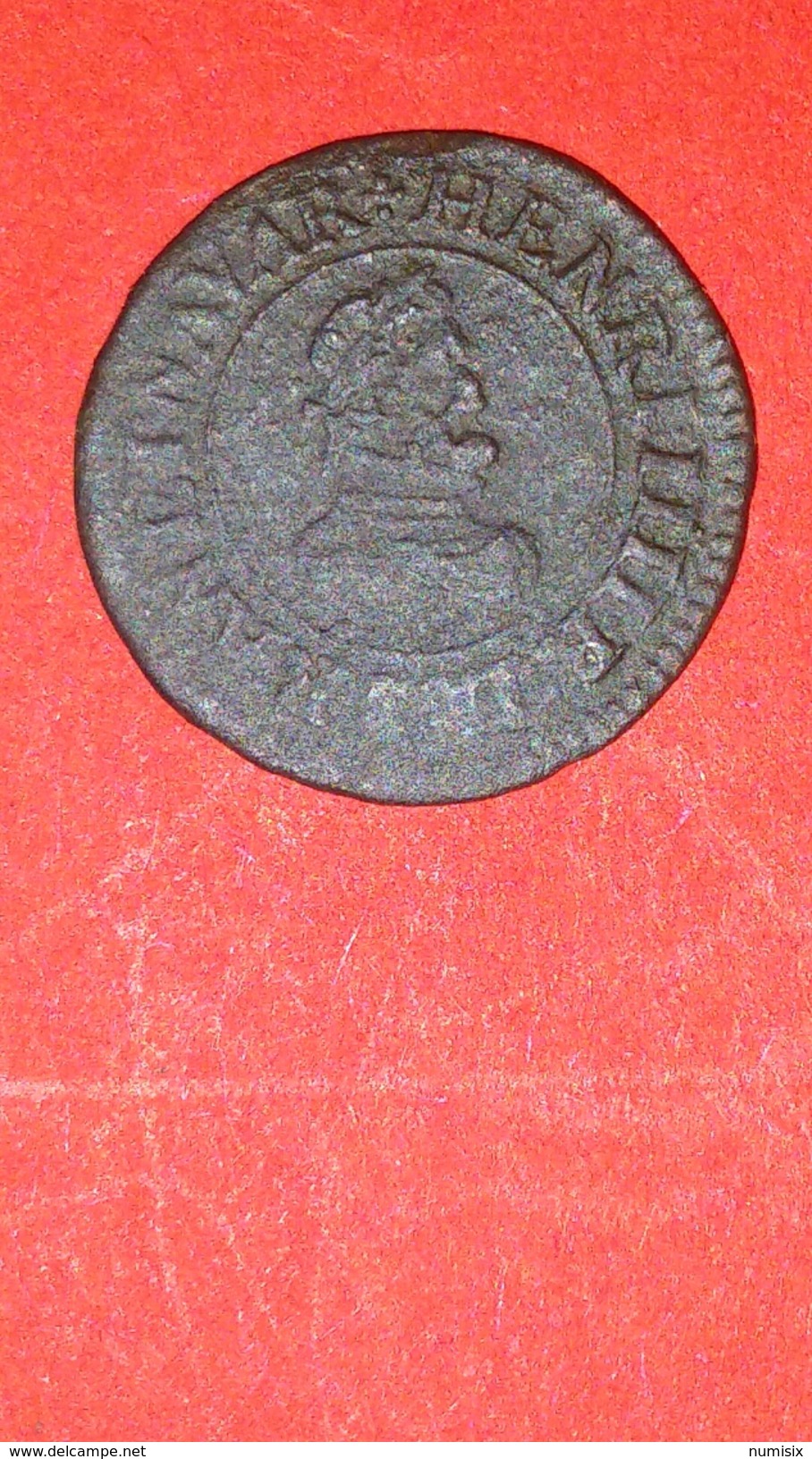 Denier Tournois- Henri IV -type A 1610 Lyon - 1589-1610 Henri IV Le Vert-Galant