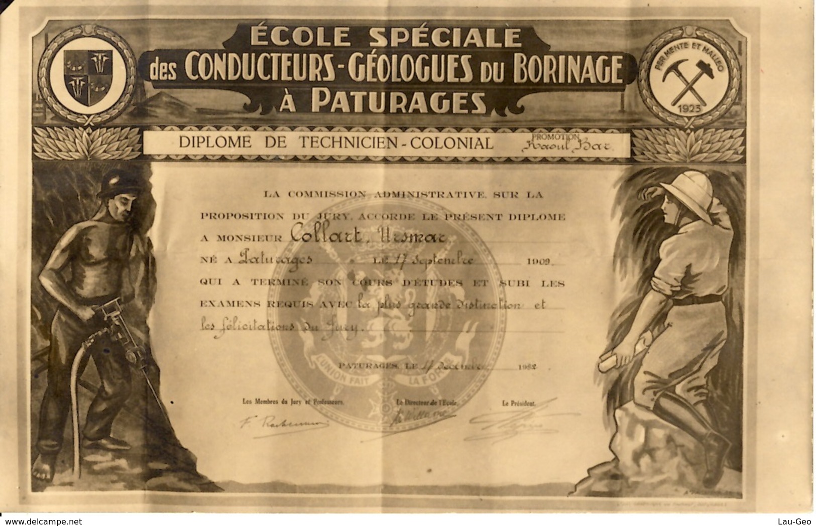 Pâturages (Colfontaine). Ecoles Spéciale Des Conducteurs - Géologues Du Borinage. - Colfontaine