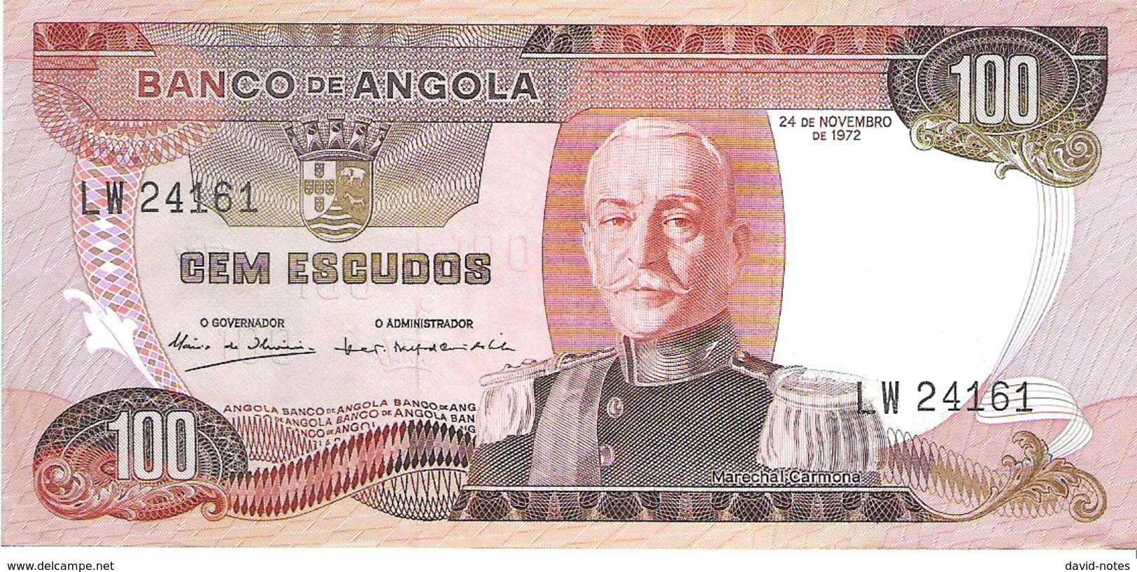 Angola - Pick 101 - 100 Escudos 1972 - XF+ - Angola