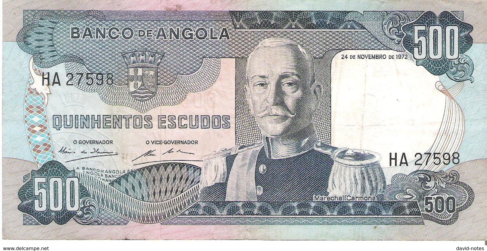 Angola - Pick 102 - 500 Escudos 1972 - VF - Angola