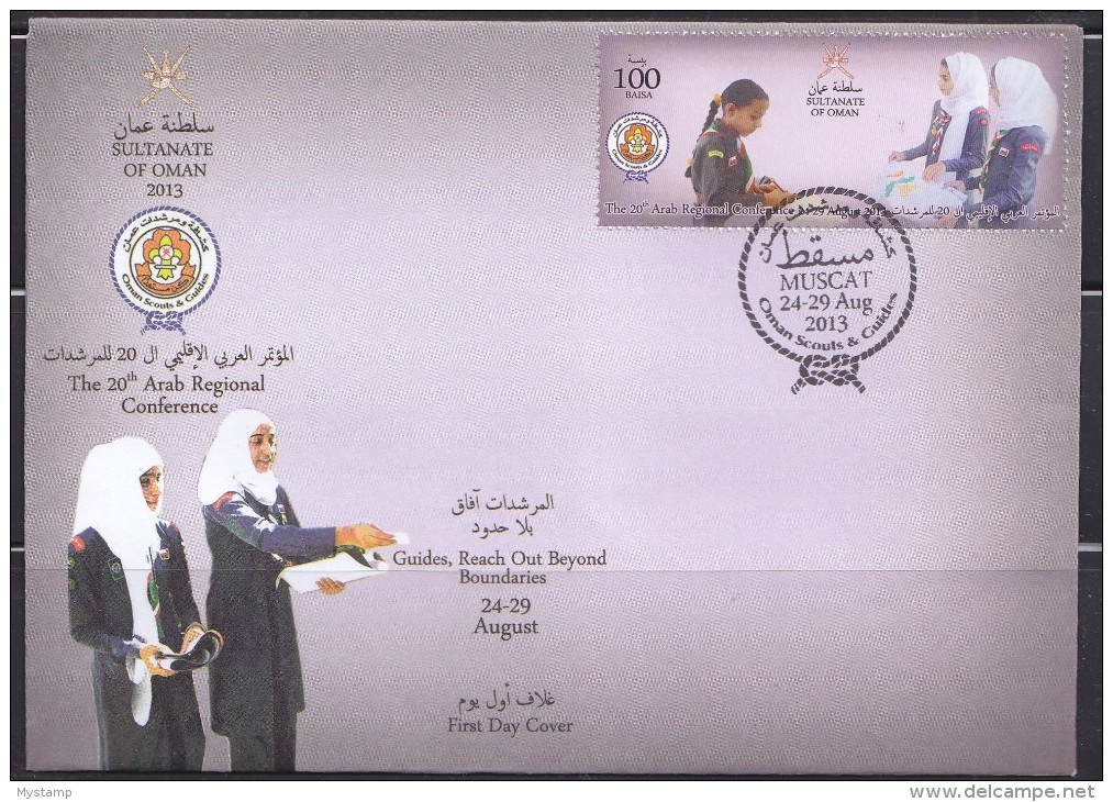 Oman 2013  NEW ISSUE INTERNATIONAL GATHERING DAY SCOUTING , FIRST DAY COVER - Oman