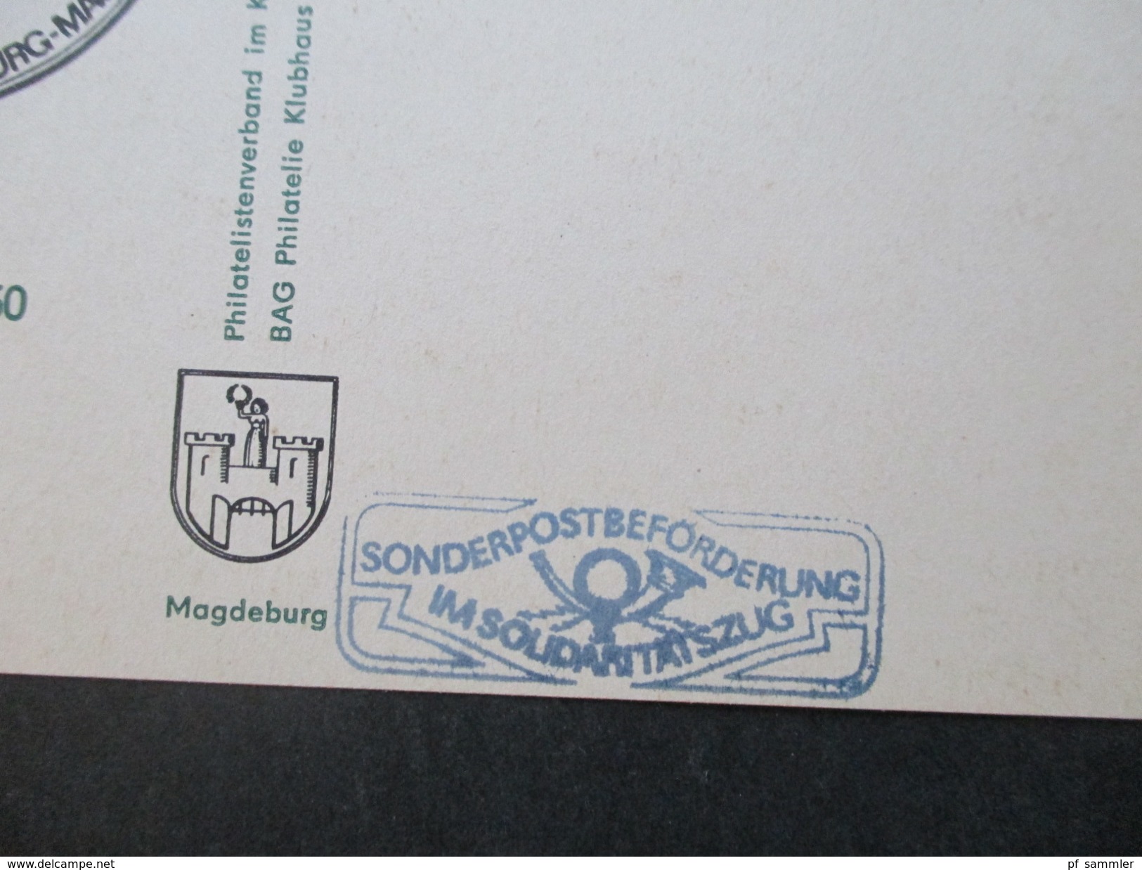 Sonderkarte RBD Magdeburg, Volksstimme, Sonderzug Der Solidarität 1987, Dampfloks Baureihe 41 Und 50 - Trains