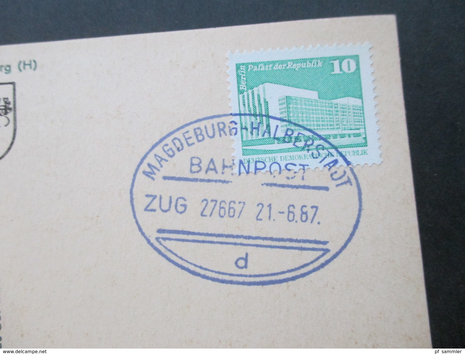 Sonderkarte RBD Magdeburg, Volksstimme, Sonderzug Der Solidarität 1987, Dampfloks Baureihe 41 Und 50 - Trains