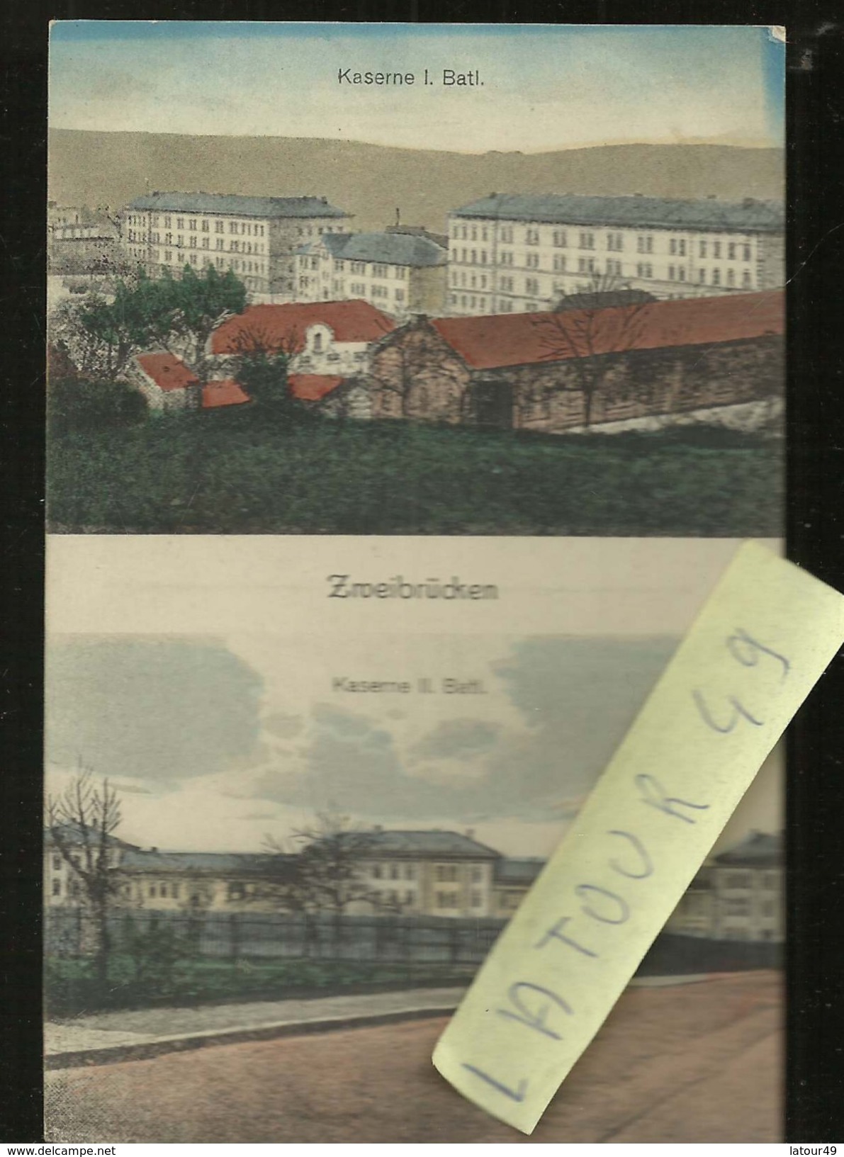 ZWEIBRUCKEN   KASERNE 1 BATI  KASERNE  II BATI CARTE ENVOYER  DES DEUX PONTS  1922 - Zweibruecken