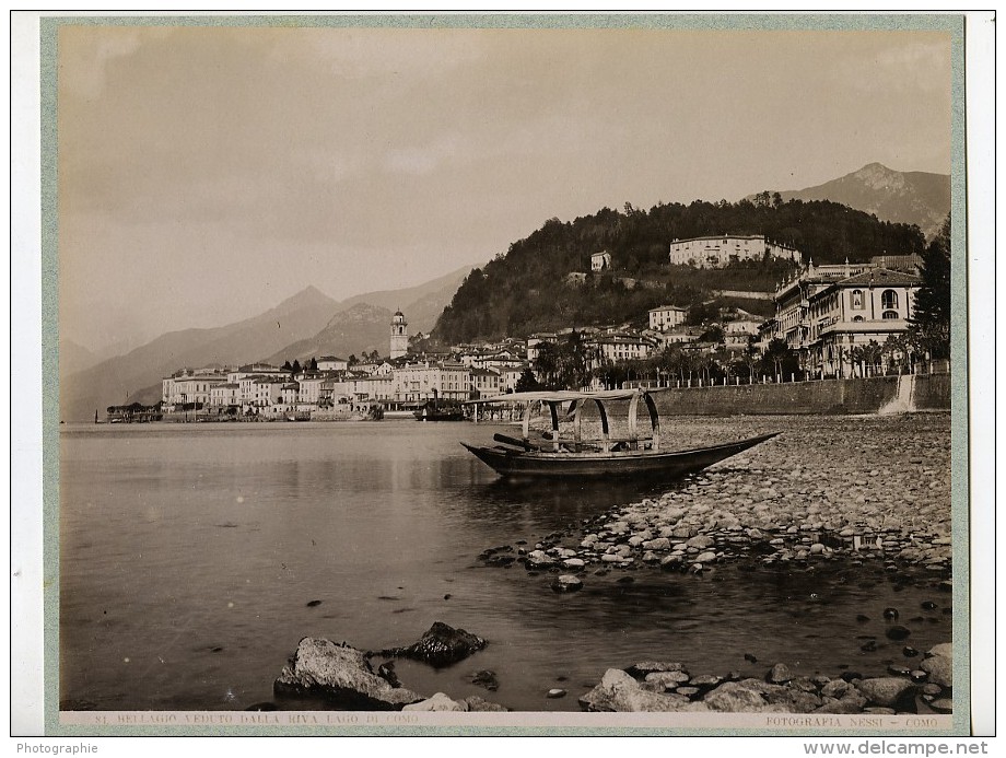 Italie Bellagio  Lac De Come Lago Di Como Ancienne Photo Nessi 1890 - Old (before 1900)