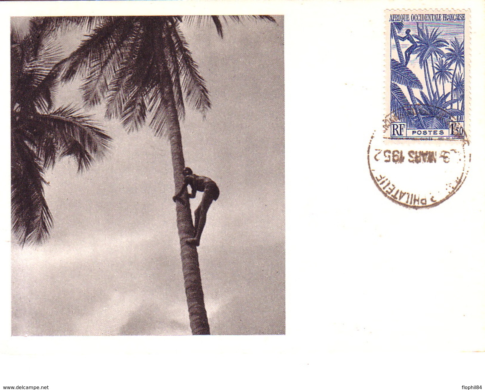 AOF - GUINEE FRANCAISE - IONYL - CARTE MAXIMUM - GUINEE - RECOLTE DES NOIX DE COCOS. - Sudan (1954-...)