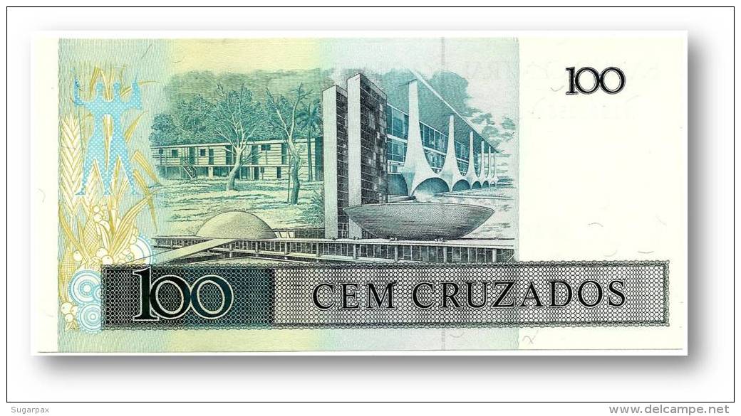 BRASIL - 100 CRUZADOS - ND ( 1987 ) - P 211.c - UNC. - Serie 1932 - Sign. 25 - Juscelino Kubitschek - Brazil