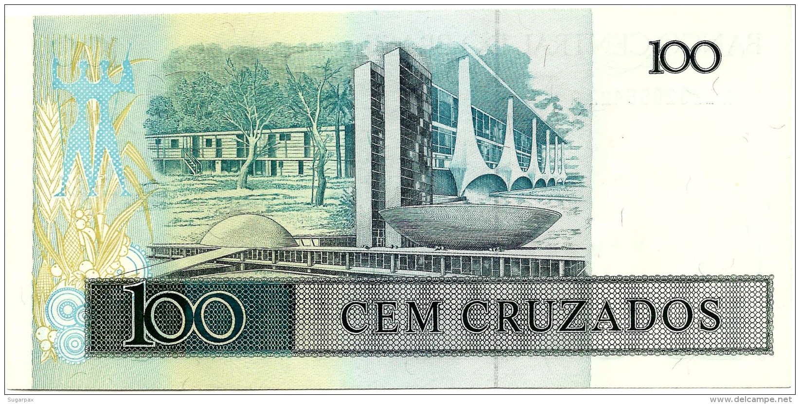 BRASIL - 5 X Consecutive 100 CRUZADOS - ND ( 1987 ) - P 211.c - UNC. - Serie 1932 - Sign. 25 - Juscelino Kubitschek - Brasile