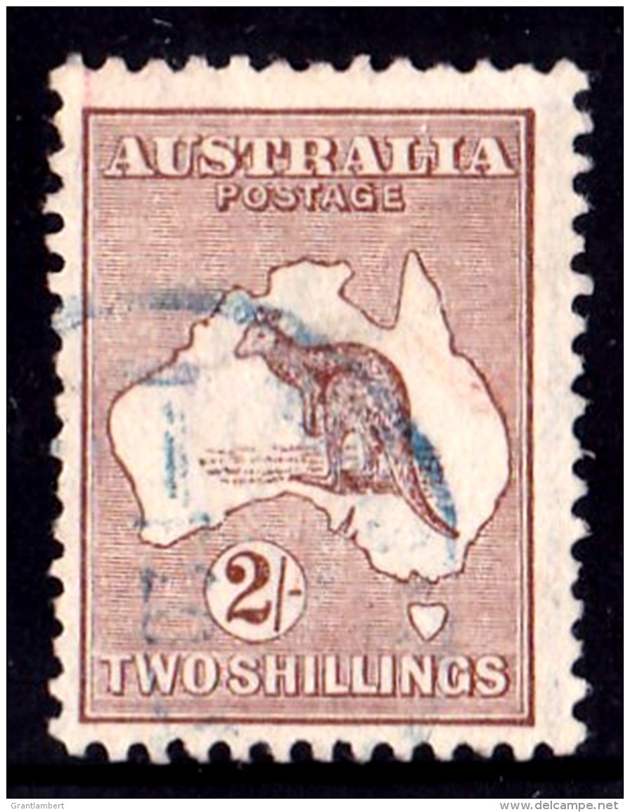 Australia 1916 Kangaroo 2 Shillings Brown 3rd Watermark INVERTED Used - Gebraucht