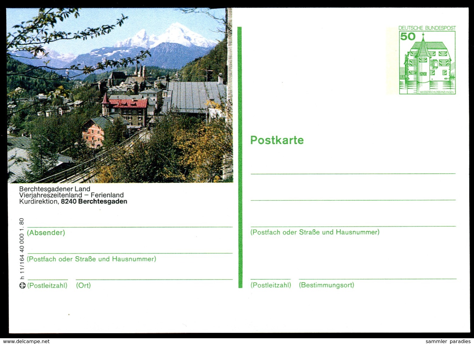 76576) BRD - P 130 H11/164 - * Ungebraucht - 8240 Berchtesgaden - Sommerlandschaft - Cartoline Illustrate - Nuovi