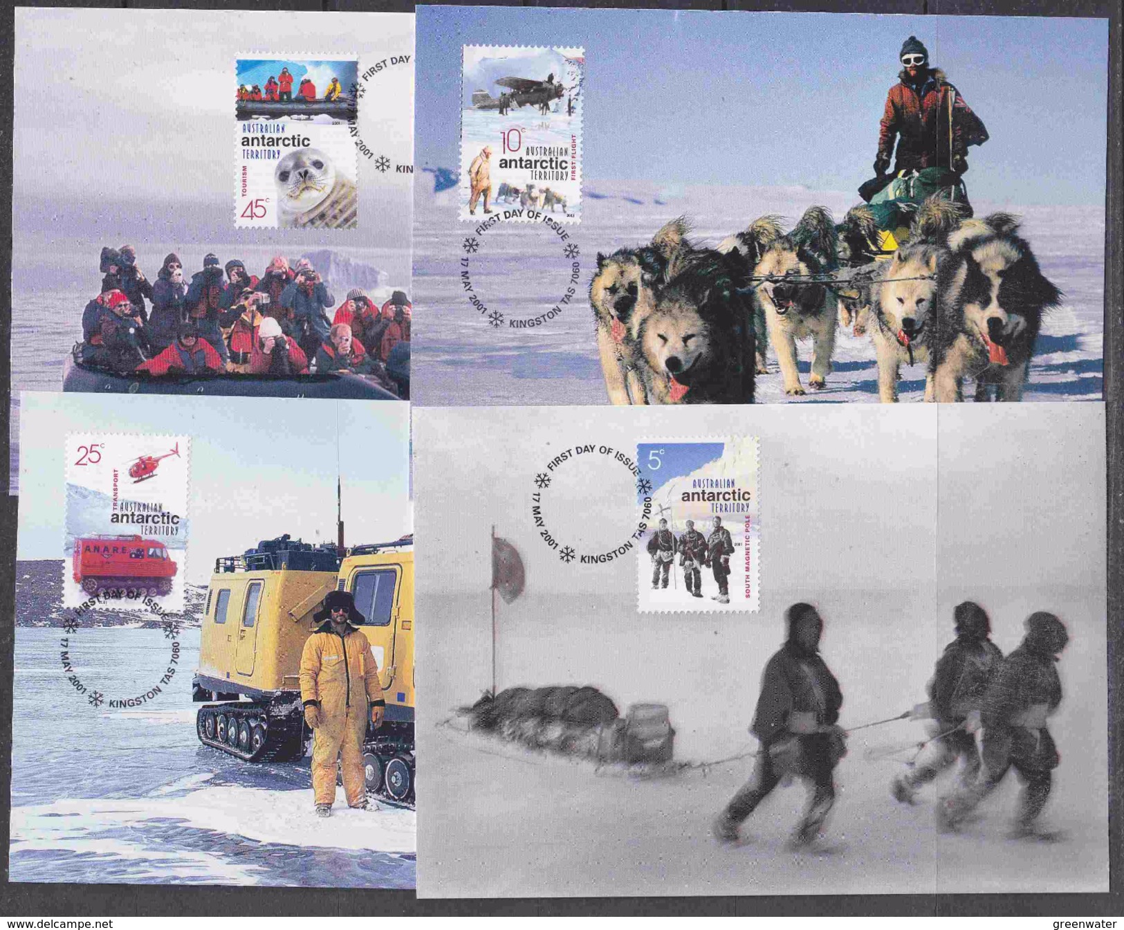 AAT 2001 Australians In The Antarctic 4 Maxicards** Mnh (34673) - Cartes-maximum