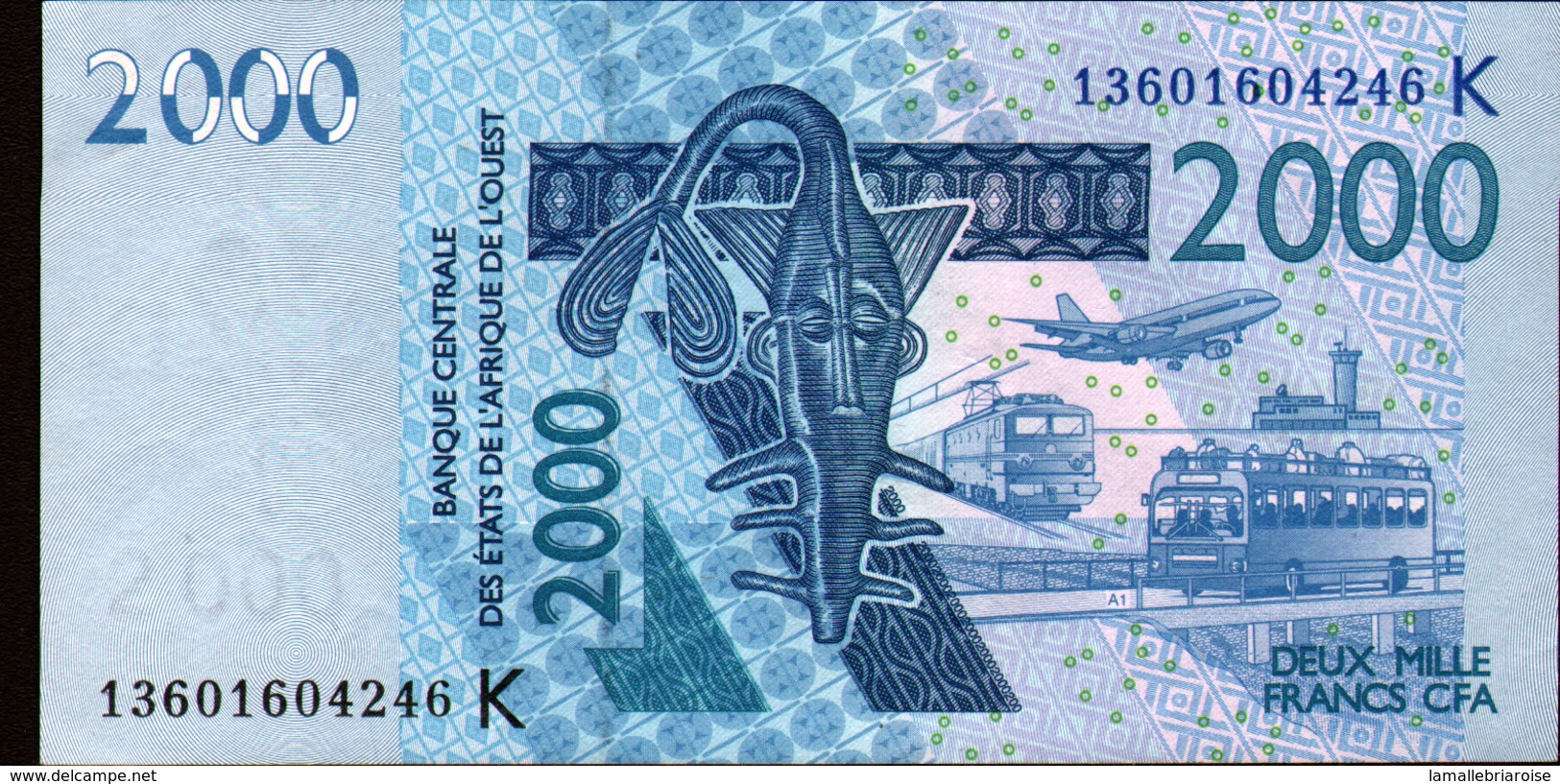 ÉTATS D´AFRIQUE DE L´OUEST 2000 Francs 2003 (lettre K: Sénégal) , Verso Poisson, Neuf, UNC - Westafrikanischer Staaten