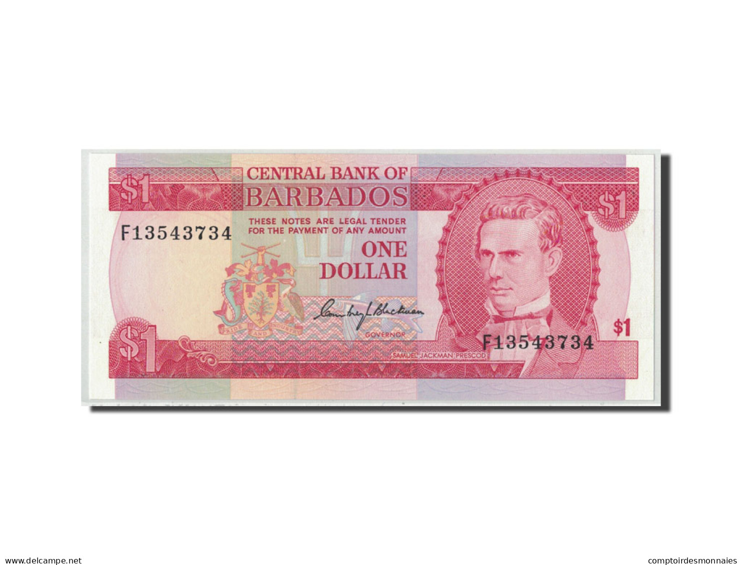 Billet, Barbados, 1 Dollar, Undated (1973), KM:29a, NEUF - Barbados (Barbuda)