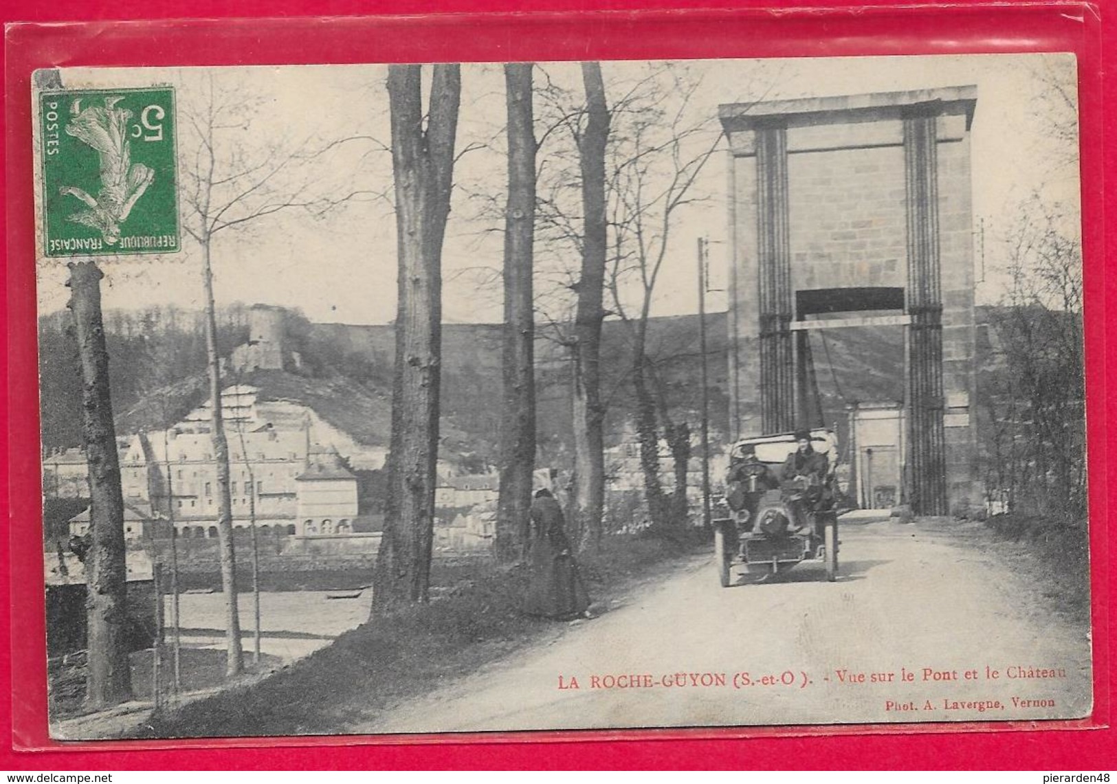 95-La Roche Guyon-Vue Sur Le Pont Et Le Château-cpa écrite 1912 - La Roche Guyon