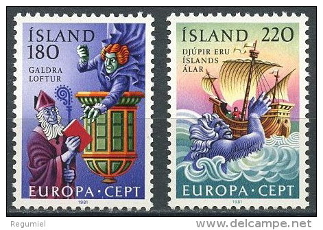 Islandia  518/519 ** MNH. Foto Estandar. 1981 Europa - Nuevos