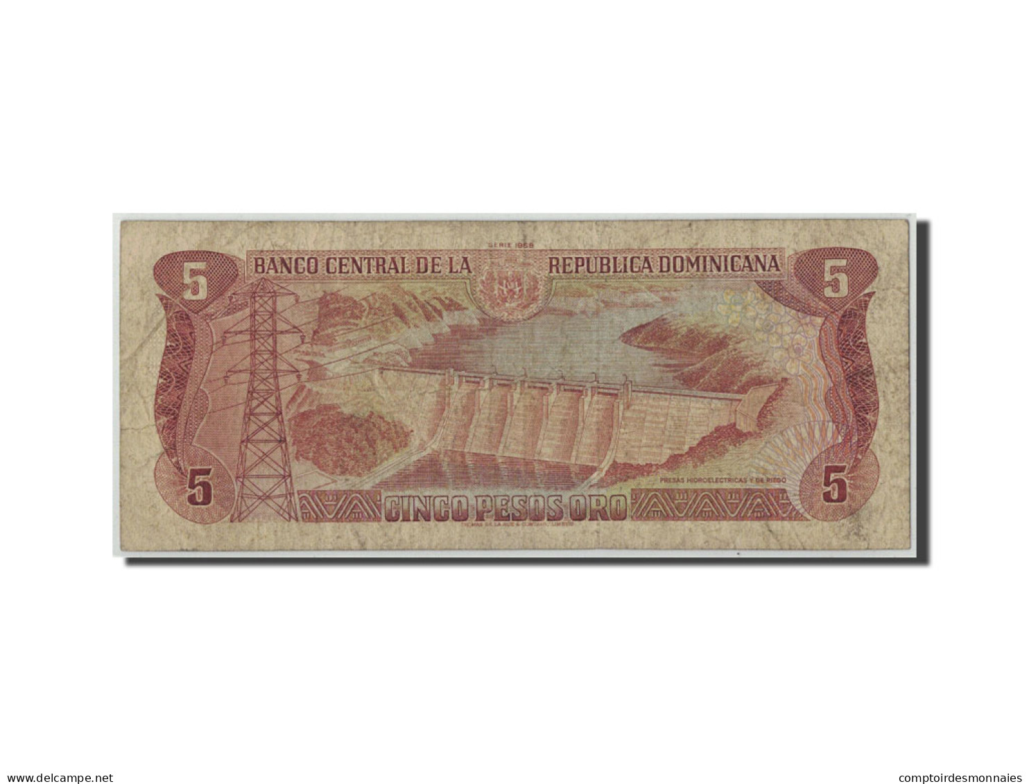 Billet, Dominican Republic, 5 Pesos Oro, 1968, KM:100a, B - Dominicaine