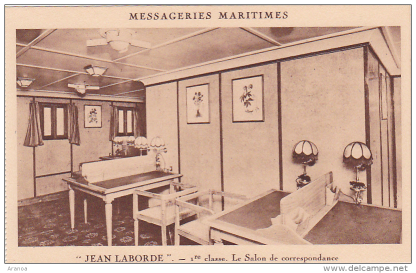 Bateaux -- Messageries Maritimes -- Jean Laborde -- 1° Classe -- Le Salon De Correspondance - Paquebots