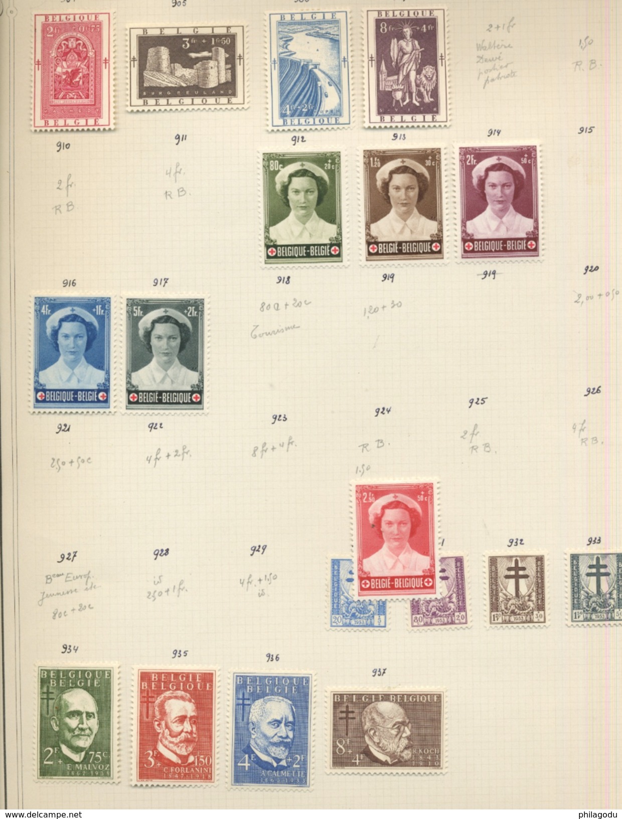 Collection BELGIQUE 1920 à 1953  Neufs Avec Charnière  Cote + 700 Euros - Sammlungen