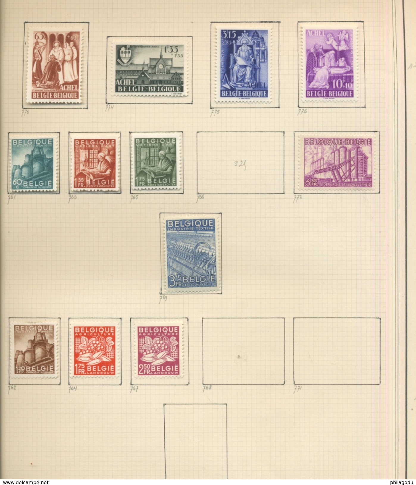 collection BELGIQUE 1920 à 1953  neufs avec charnière  cote + 700 euros