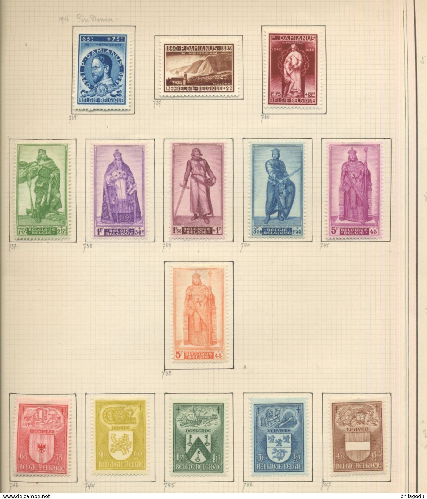 collection BELGIQUE 1920 à 1953  neufs avec charnière  cote + 700 euros