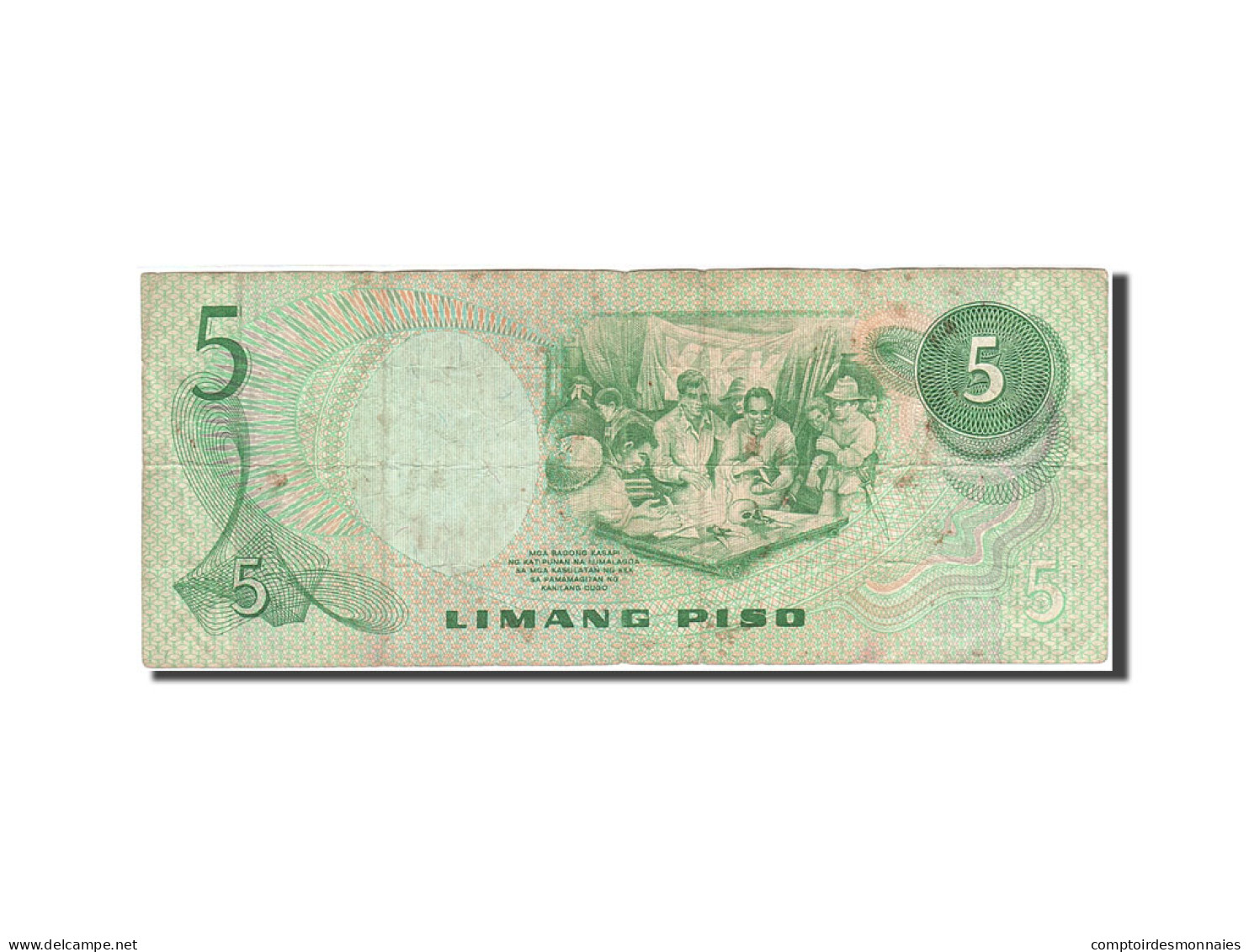 Billet, Philippines, 5 Piso, 1978, Undated, KM:160c, B+ - Filipinas