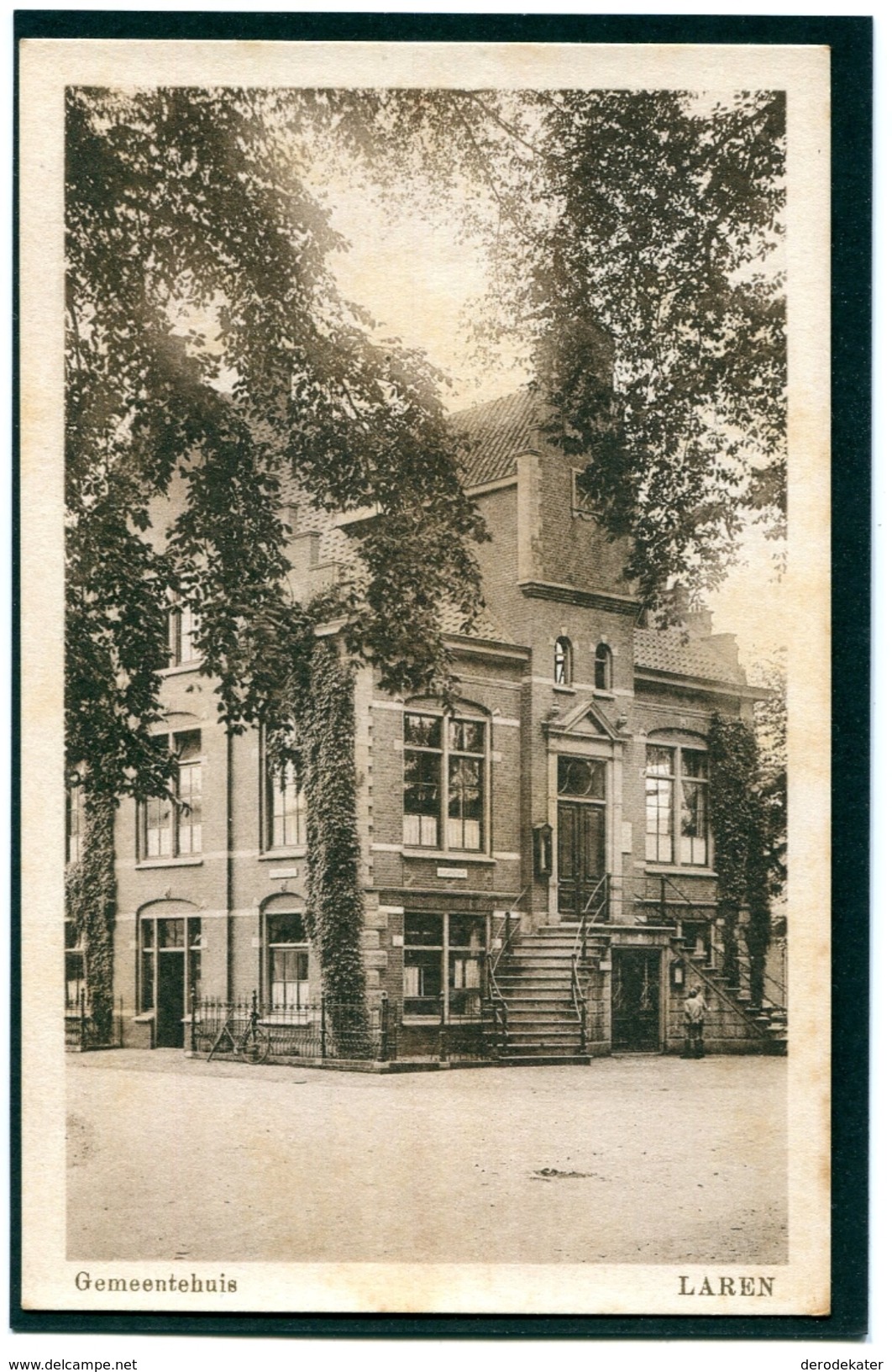 LAREN GEMEENTEHUIS ONGELOPEN BRIEFKAART UITG.G.J.HAAS BRINK 34 LAREN.E&B.THE NETHERLANDS.TOWN HALL.HOTEL DE VILLE. - Laren (NH)