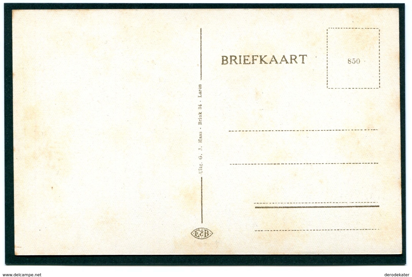 LAREN GEMEENTEHUIS ONGELOPEN BRIEFKAART UITG.G.J.HAAS BRINK 34 LAREN.E&B.THE NETHERLANDS.TOWN HALL.HOTEL DE VILLE. - Laren (NH)