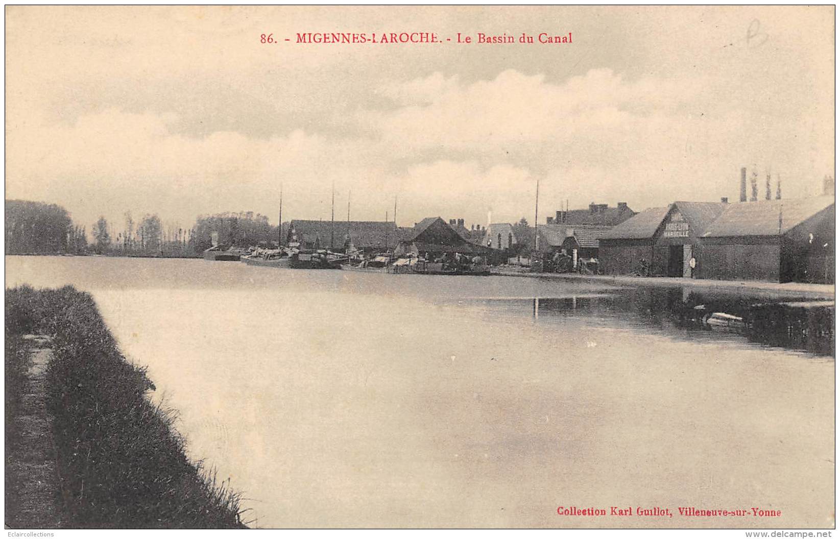 Laroche-Migennes     89         Le Bassin Du Canal . Péniches. Navigation Fluviale          (voir Scan) - Other & Unclassified