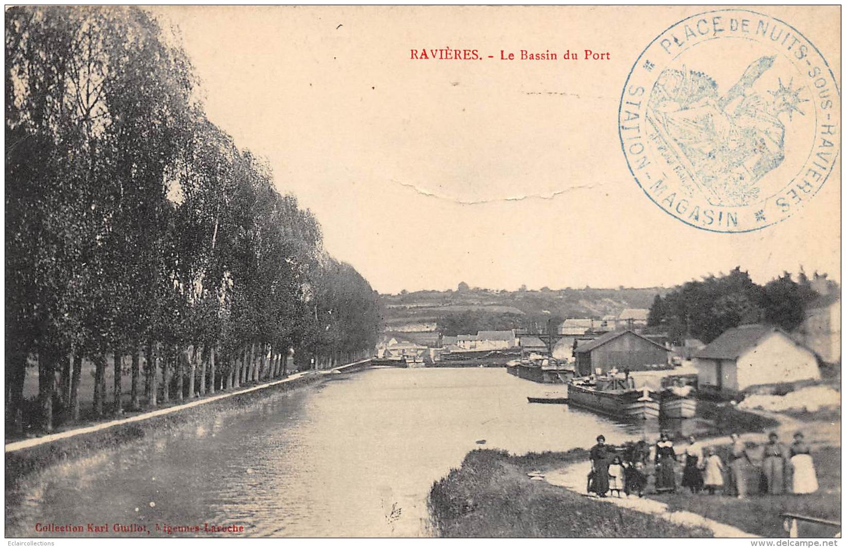 Ravières     89        Canal De Bourgogne. Le Bassin Du Port         (voir Scan) - Autres & Non Classés