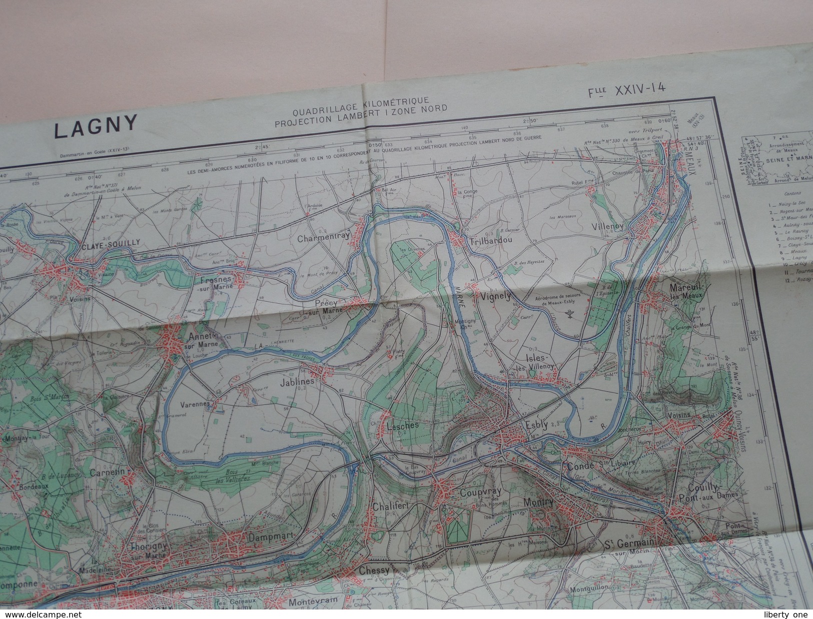 LAGNY Flle XXIV-I4 - 1/50.000 Type 1922 ( Formaat 56 X 74 Cm. ) Zie Foto´s ! - Europe