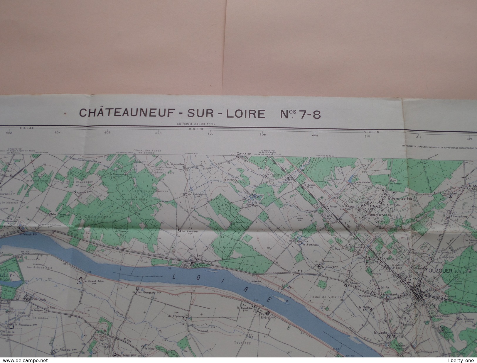 CHATEAUNEUF-sur-LOIRE N° 7-8 - 1/25.000 - 1957 ( Formaat 56 X 73 Cm. ) Zie Foto´s ! - Europa