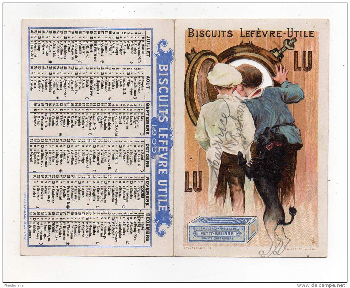 Chromo - Biscuits Lefèvre Utile - LU - Calendrier 1900 - Lu