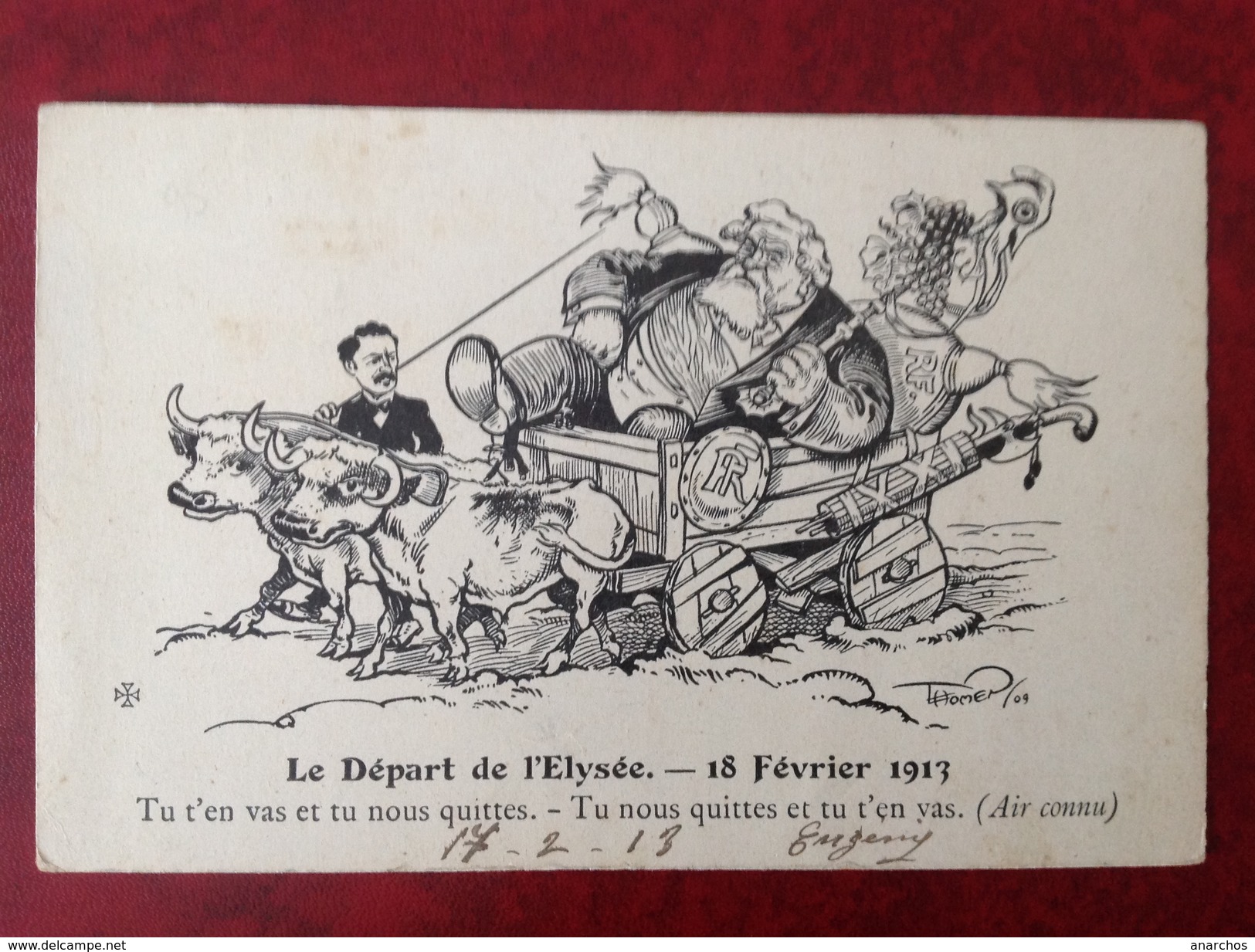Illustrateur THOMER Politique Le Départ De L'Elysée 18 Fevrier 1913 (Fallières Remplacé Par Poincaré) - Autres & Non Classés