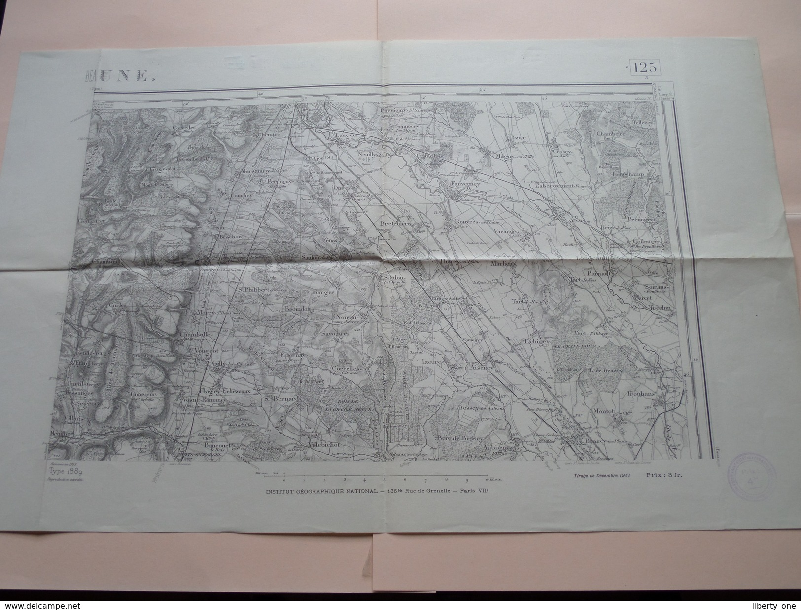 BEAUNE 125 Type 1889 Revisée 1913 Tirage 1941 ( Formaat 54 X 34 Cm. ) Zie Foto´s ! - Europe