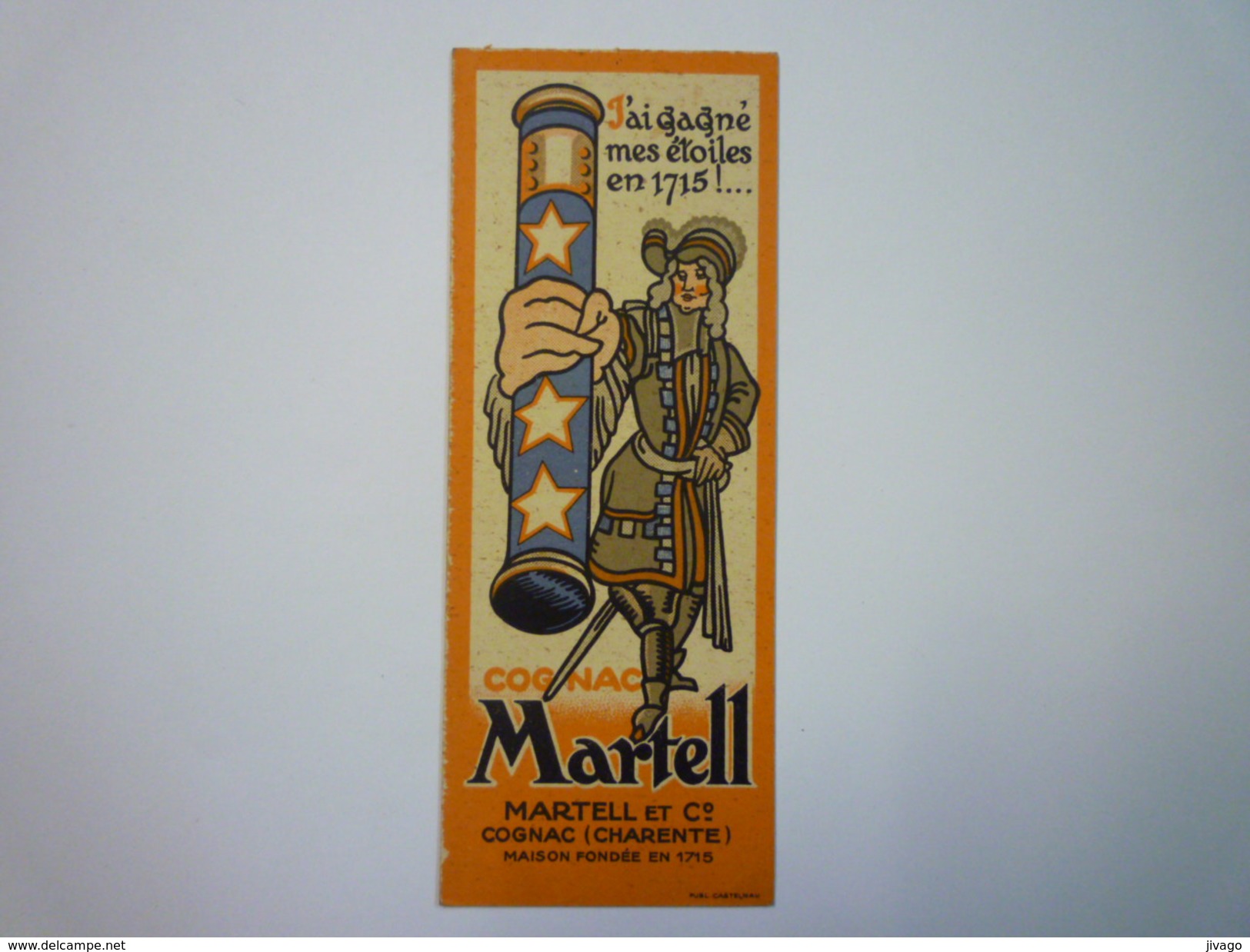 Joli  MARQUE-PAGES  " COGNAC  MARTELL "   - Marque-Pages