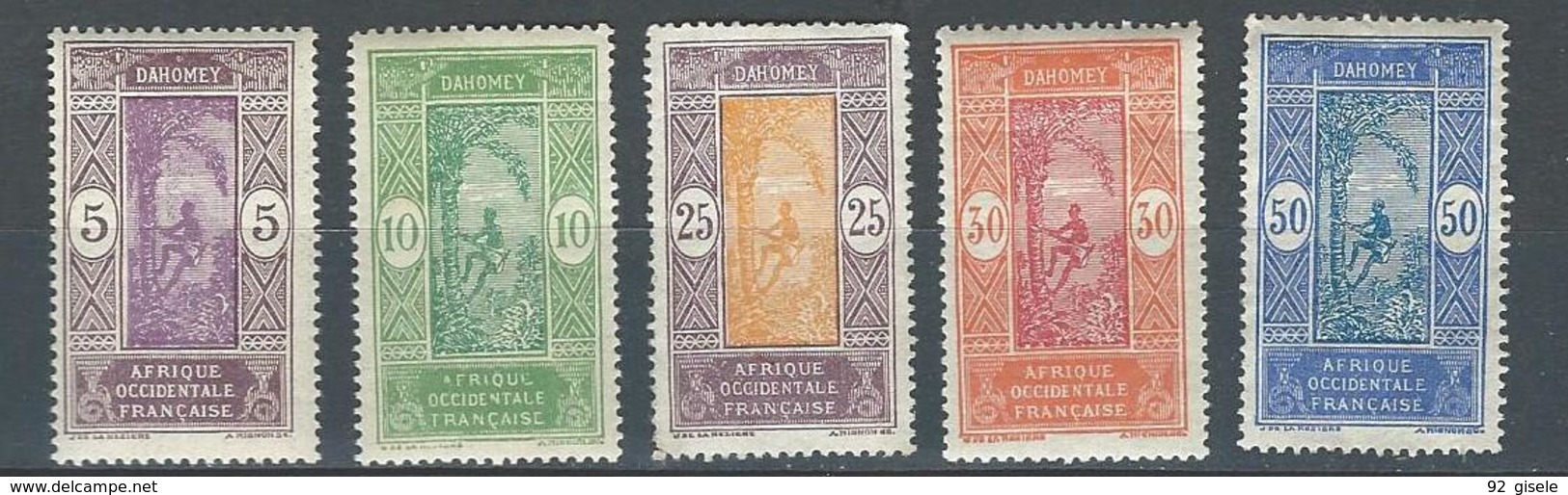 Dahomey YT 61 à 65 " Série De 5TP " 1922 Neuf* - Unused Stamps