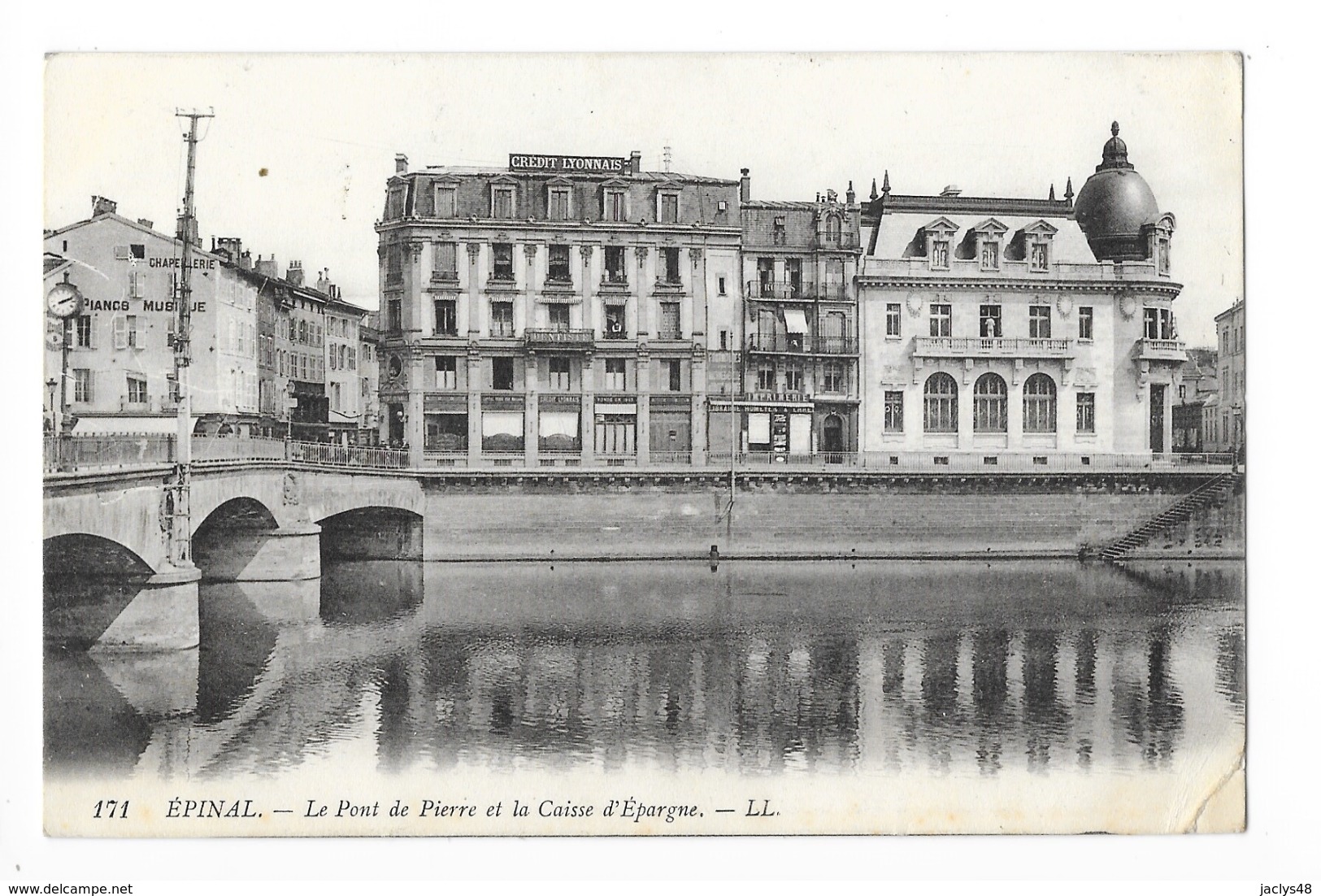 EPINAL   (cpa 88)  Le Pont De Pierre Et La Caisse D'épargne -    - L 1 - Epinal