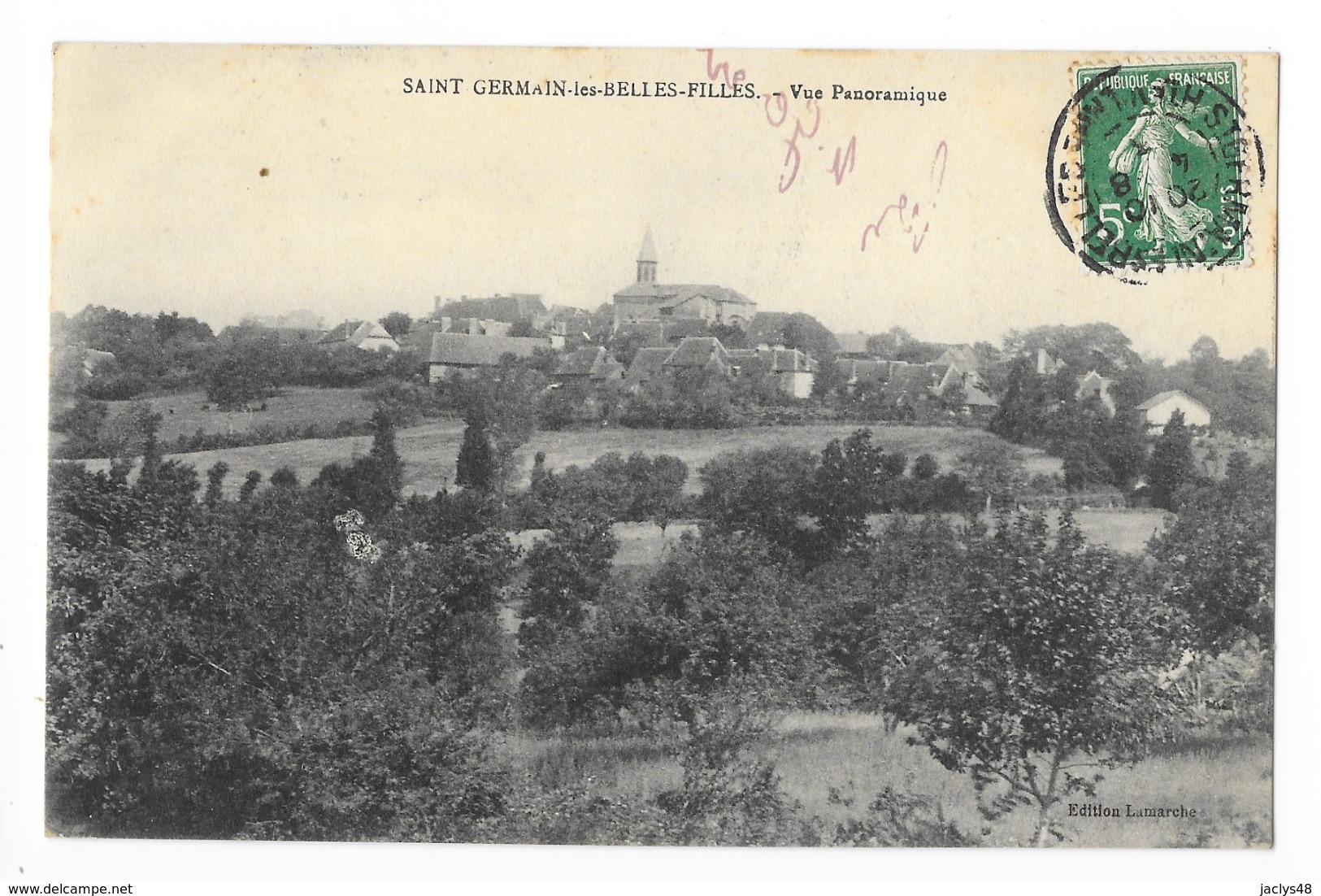 SAINT-GERMAIN-les-BELLES-FILLES   (cpa 87)  Vue Panoramique -    - L 1 - Saint Germain Les Belles