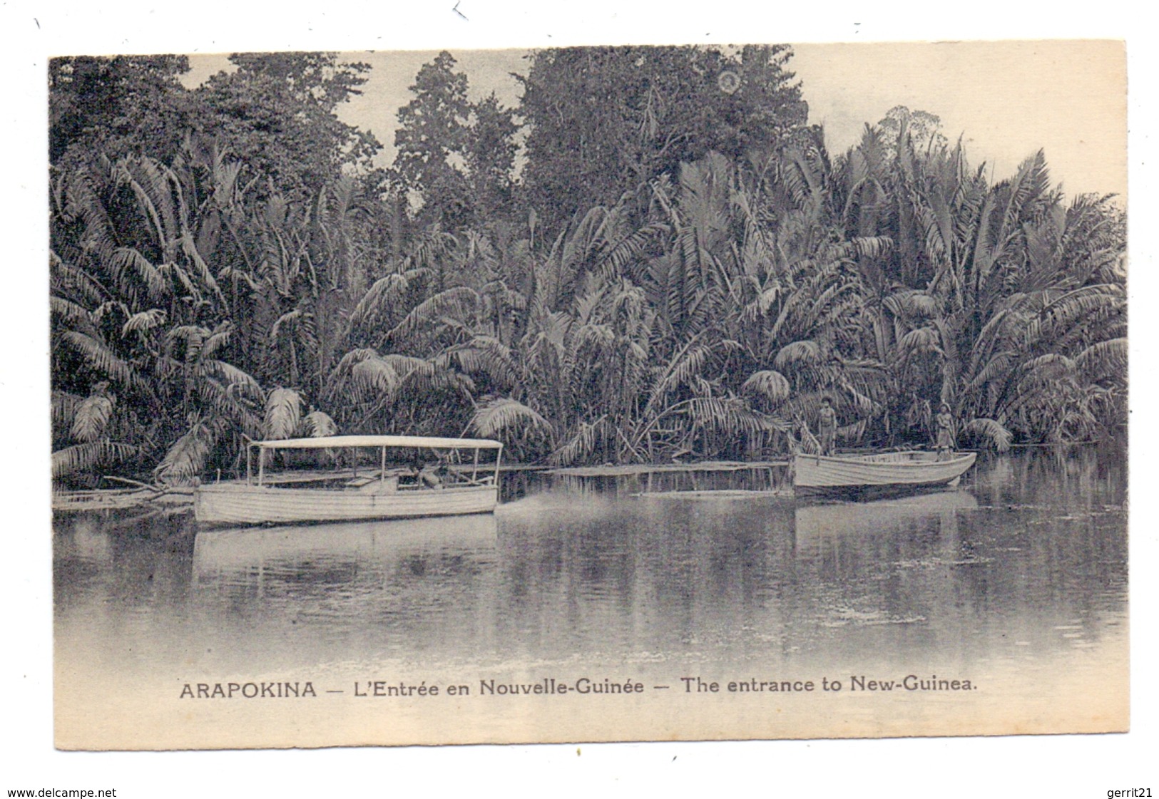 PAPUA NEW GUINEA - ARAPOKINA, Flusslauf, Motorboot, Urwald - Papua-Neuguinea